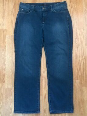 NYDJ Marilyn Blue Straight Leg Jeans with Stretch 12P